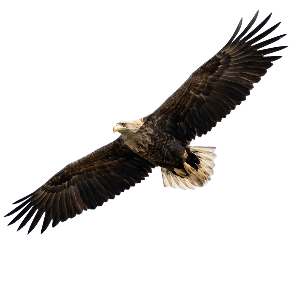 White-tailed eagle soaring across the sky